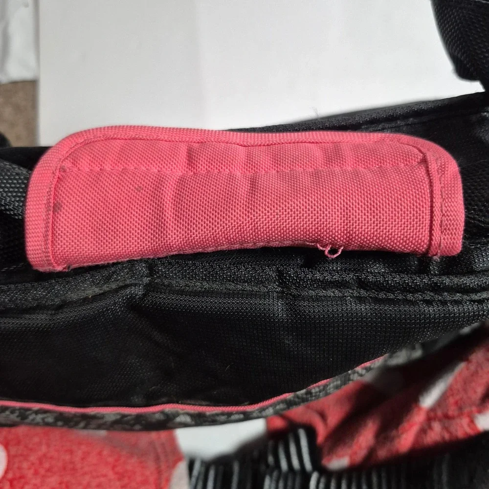JAX Athletix Insulated Lunch Tote Black Gray Gym Cooler Bag Pink Trim 14
